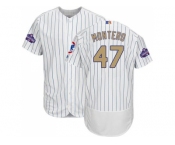 Chicago Cubs #47 Miguel Montero White(Blue Strip) Flexbase Authentic 2017 Gold Program Stitched MLB Jersey Chicago Cubs #47 Miguel Montero White(Blue Strip) Flexbase Authentic 2017 Gold Program Stitched MLB Jersey