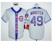 Chicago Cubs #49 Jake Arrieta Grey Cooperstown Stitched Baseball Jersey Chicago Cubs #49 Jake Arrieta Grey Cooperstown Stitched Baseball Jersey