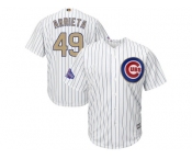 Chicago Cubs #49 Jake Arrieta White 2017 Gold Program Cool Base Stitched MLB Jersey Chicago Cubs #49 Jake Arrieta White 2017 Gold Program Cool Base Stitched MLB Jersey