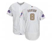 Chicago Cubs #8 Andre Dawson White(Blue Strip) Flexbase Authentic 2017 Gold Program Stitched MLB Jerseyy Chicago Cubs #8 Andre Dawson White(Blue Strip) Flexbase Authentic 2017 Gold Program Stitched MLB Jerseyy