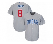 Chicago Cubs #8 Ian Happ Replica Grey Road Cool Base MLB Jersey Chicago Cubs #8 Ian Happ Replica Grey Road Cool Base MLB Jersey