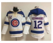 MLB Chicago Cubs #12 Kyle Schwarber White Sawyer Hooded Sweatshirt Hoodie MLB Chicago Cubs #12 Kyle Schwarber White Sawyer Hooded Sweatshirt Hoodie