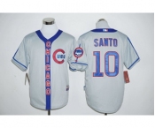 Men Chicago Cubs #10 Ron Santo Gray Blue Stitched MLB Jersey Men Chicago Cubs #10 Ron Santo Gray Blue Stitched MLB Jersey