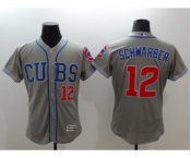 Men Chicago Cubs #12 Kyle Schwarber Majestic grey Flexbase Authentic Collection Player Jersey Men Chicago Cubs #12 Kyle Schwarber Majestic grey Flexbase Authentic Collection Player Jersey