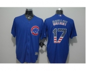 Men Chicago Cubs #17 Kris Bryant Blue USA Flag Fashion Cool Base Jersey Men Chicago Cubs #17 Kris Bryant Blue USA Flag Fashion Cool Base Jersey
