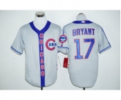Men Chicago Cubs #17 Kris Bryant Gray Blue Stitched MLB Jersey Men Chicago Cubs #17 Kris Bryant Gray Blue Stitched MLB Jersey