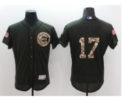 Men Chicago Cubs #17 Kris Bryant Majestic Green Salute to Service Flexbase Authentic Collection Jersey