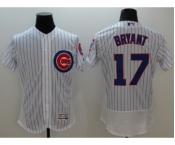 Men Chicago Cubs #17 Kris Bryant Majestic white stripe Flexbase Authentic Collection Player Jersey Men Chicago Cubs #17 Kris Bryant Majestic white stripe Flexbase Authentic Collection Player Jersey