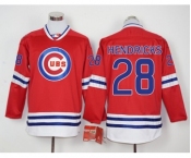 Men Chicago Cubs #28 Kyle Hendricks Red Long Sleeve Stitched Baseball Jersey Men Chicago Cubs #28 Kyle Hendricks Red Long Sleeve Stitched Baseball Jersey