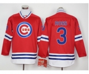 Men Chicago Cubs #3 David Ross Red Long Sleeve Stitched Baseball Jersey Men Chicago Cubs #3 David Ross Red Long Sleeve Stitched Baseball Jersey