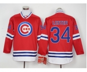 Men Chicago Cubs #34 Jon Lester Red Long Sleeve Stitched Baseball Jersey Men Chicago Cubs #34 Jon Lester Red Long Sleeve Stitched Baseball Jersey
