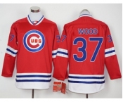 Men Chicago Cubs #37 Travis Wood Red Long Sleeve Stitched Baseball Jersey Men Chicago Cubs #37 Travis Wood Red Long Sleeve Stitched Baseball Jersey