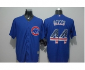 Men Chicago Cubs #44 Anthony Rizzo Blue USA Flag Fashion Cool Base Jersey Men Chicago Cubs #44 Anthony Rizzo Blue USA Flag Fashion Cool Base Jersey