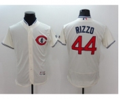 Men Chicago Cubs #44 Anthony Rizzo Majestic Cream Flexbase Authentic Collection Player Jersey