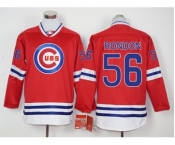Men Chicago Cubs #56 Hector Rondon Red Long Sleeve Stitched Baseball Jersey Men Chicago Cubs #56 Hector Rondon Red Long Sleeve Stitched Baseball Jersey