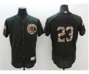 Men's Chicago Cubs #23 Ryne Sandberg Majestic Green Salute to Service Flexbase Authentic Collection Player Jersey