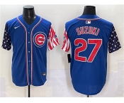 Men's Chicago Cubs #27 Seiya Suzuki Royal 2025 Independence Day Vapor Premier Limited Stitched Baseball Jersey