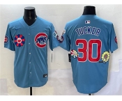 Men's Chicago Cubs #30 Kyle Tucker Blue 2025 Tokyo Series 2nd Alternate Limited Stitched Baseball Jersey