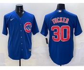Men's Chicago Cubs #30 Kyle Tucker Royal Cool Base Stitched Baseball Jersey