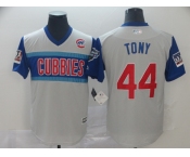 Men's Chicago Cubs #44 Anthony Rizzo Tony Light Grey 2019 Retro Moniker Edition MLB Jersey Men's Chicago Cubs #44 Anthony Rizzo Tony Light Grey 2019 Retro Moniker Edition MLB Jersey