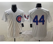 Men's Chicago Cubs #44 Anthony Rizzo White Cool Base Stitched Baseball Jersey