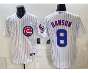 Men's Chicago Cubs #8 Andre Dawson White Home Stitched Baseball Jersey Men's Chicago Cubs #8 Andre Dawson White Home Stitched Baseball Jersey