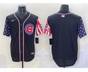 Men's Chicago Cubs Blank Black 2025 Independence Day Vapor Premier Limited Stitched Baseball Jersey