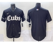 Men's Chicago Cubs Blank Black 'Gothic North Side Edition' Vapor Premier Limited Stitched Baseball Jersey