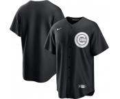 Men's Chicago Cubs Blank Black Lights Out Limited Stitched Baseball Jersey