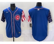Men's Chicago Cubs Blank Royal 2025 Independence Day Vapor Premier Limited Stitched Baseball Jersey