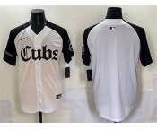Men's Chicago Cubs Blank White Black 'Gothic North Side Edition' Vapor Premier Limited Stitched Baseball Jersey