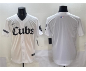 Men's Chicago Cubs Blank White 'Gothic North Side Edition' Vapor Premier Limited Stitched Baseball Jersey