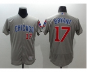 Men's Chicago Cubs Kris #17 Bryant Majestic Gray Flexbase Authentic Collection Player Jersey