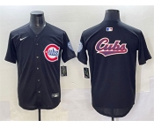 Men's Chicago Cubs Team Big Logo Black Limited Stitched Baseball Jersey