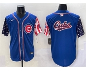 Men's Chicago Cubs Team Big Logo Royal 2025 Independence Day Vapor Premier Limited Stitched Baseball Jersey