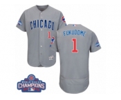 Men's Majestic Chicago Cubs #1 Kosuke Fukudome Grey 2016 World Series Champions Flexbase Authentic Collection MLB Jersey Men's Majestic Chicago Cubs #1 Kosuke Fukudome Grey 2016 World Series Champions Flexbase Authentic Collection MLB Jersey