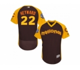 Men's Majestic Chicago Cubs #22 Jason Heyward Brown 2016 All-Star National League BP Authentic Collection Flex Base MLB Jersey