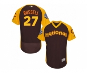 Men's Majestic Chicago Cubs #27 Addison Russell Brown 2016 All-Star National League BP Authentic Collection Flex Base MLB Jersey
