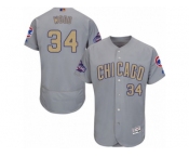 Men's Majestic Chicago Cubs #34 Kerry Wood Authentic Gray 2017 Gold Champion Flex Base MLB Jersey Men's Majestic Chicago Cubs #34 Kerry Wood Authentic Gray 2017 Gold Champion Flex Base MLB Jersey