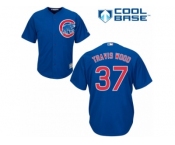Men's Majestic Chicago Cubs #37 Travis Wood Authentic Royal Blue Alternate Cool Base MLB Jersey