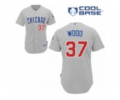 Men's Majestic Chicago Cubs #37 Travis Wood Replica Grey Road Cool Base MLB Jersey