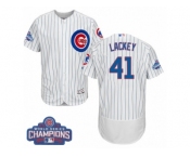 Men's Majestic Chicago Cubs #41 John Lackey White 2016 World Series Champions Flexbase Authentic Collection MLB Jersey Men's Majestic Chicago Cubs #41 John Lackey White 2016 World Series Champions Flexbase Authentic Collection MLB Jersey