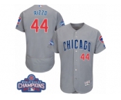 Men's Majestic Chicago Cubs #44 Anthony Rizzo Grey 2016 World Series Champions Flexbase Authentic Collection MLB Jersey Men's Majestic Chicago Cubs #44 Anthony Rizzo Grey 2016 World Series Champions Flexbase Authentic Collection MLB Jersey