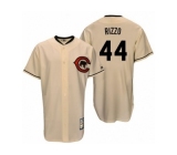 Men's Majestic Chicago Cubs #44 Anthony Rizzo Replica Cream Cooperstown Throwback MLB Jersey
