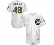 Men's Majestic Chicago Cubs #49 Jake Arrieta Authentic White 2016 Memorial Day Fashion Flex Base MLB Jersey