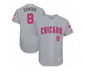 Men's Majestic Chicago Cubs #8 Andre Dawson Grey Mother's Day Flexbase Authentic Collection MLB Jersey Men's Majestic Chicago Cubs #8 Andre Dawson Grey Mother's Day Flexbase Authentic Collection MLB Jersey