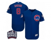 Men's Majestic Chicago Cubs #8 Andre Dawson Royal Blue 2016 World Series Bound Flexbase Authentic Collection MLB Jersey