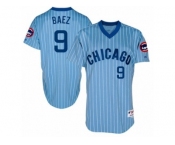 Men's Majestic Chicago Cubs #9 Javier Baez Replica Blue Cooperstown Throwback MLB Jersey Men's Majestic Chicago Cubs #9 Javier Baez Replica Blue Cooperstown Throwback MLB Jersey