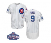 Men's Majestic Chicago Cubs #9 Javier Baez White 2016 World Series Champions Flexbase Authentic Collection MLB Jersey