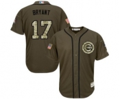 mlb jerseys chicago cubs #17 kris bryant green salute to service